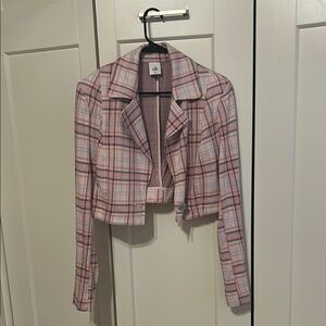 Pink Plaid Women's Jacket